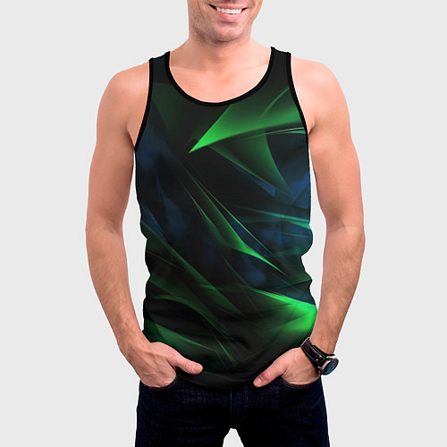 Мужская майка без рукавов Dark green background / 3D-Черный – фото 3