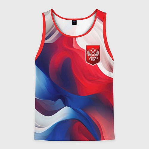 Мужская майка без рукавов Красный герб России / 3D-Красный – фото 1