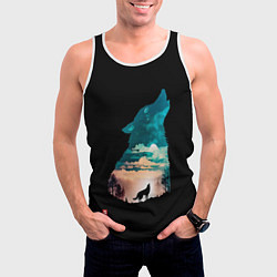 Майка-безрукавка мужская Спектральный лунный свет, цвет: 3D-белый — фото 2