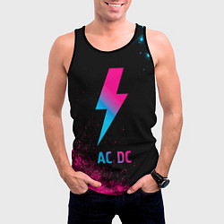 Майка-безрукавка мужская AC DC - neon gradient, цвет: 3D-черный — фото 2