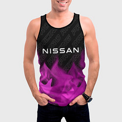 Майка-безрукавка мужская Nissan pro racing: символ сверху, цвет: 3D-черный — фото 2