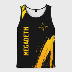 Майка-безрукавка мужская Megadeth - gold gradient: надпись, символ, цвет: 3D-черный