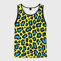 Майка-безрукавка мужская Кислотный леопард паттерн, цвет: 3D-черный