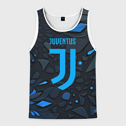 Майка-безрукавка мужская Juventus blue logo, цвет: 3D-белый