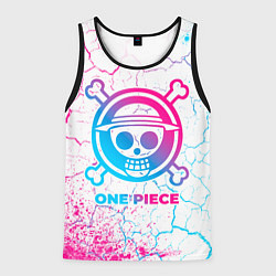 Майка-безрукавка мужская One Piece neon gradient style, цвет: 3D-черный