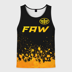 Майка-безрукавка мужская FAW - gold gradient: символ сверху, цвет: 3D-черный