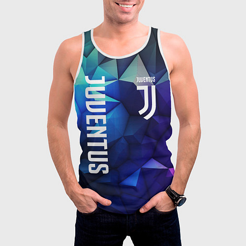 Мужская майка без рукавов Juventus logo blue / 3D-Белый – фото 3