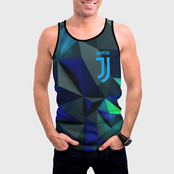 Майка-безрукавка мужская Juventus blue abstract logo, цвет: 3D-черный — фото 2