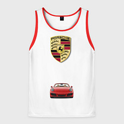 Майка-безрукавка мужская Porsche car, цвет: 3D-красный