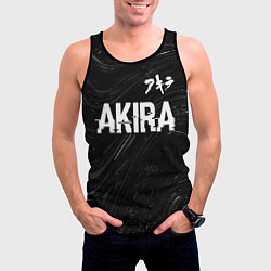 Майка-безрукавка мужская Akira glitch на темном фоне: символ сверху, цвет: 3D-черный — фото 2