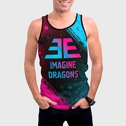 Майка-безрукавка мужская Imagine Dragons - neon gradient, цвет: 3D-черный — фото 2