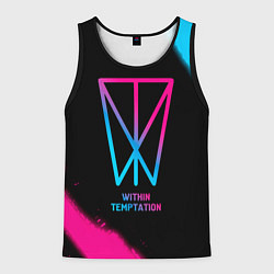 Майка-безрукавка мужская Within Temptation - neon gradient, цвет: 3D-черный