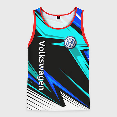 Мужская майка без рукавов Фольцваген - sport uniform / 3D-Красный – фото 1