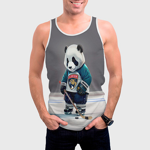 Мужская майка без рукавов Panda striker of the Florida Panthers / 3D-Белый – фото 3