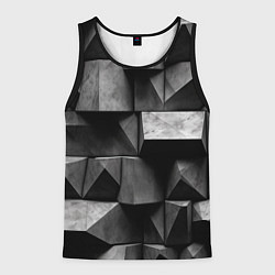 Майка-безрукавка мужская Обман зрения и каменные плиты, цвет: 3D-черный