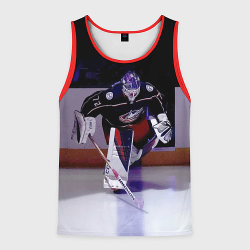 Мужская майка без рукавов Sergey Bobrovsky - goalkeeper - Columbus blue jack / 3D-Красный – фото 1