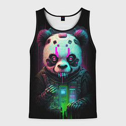 Майка-безрукавка мужская Панда киберпанк, цвет: 3D-черный