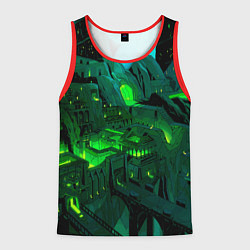 Майка-безрукавка мужская Зелёный город, цвет: 3D-красный