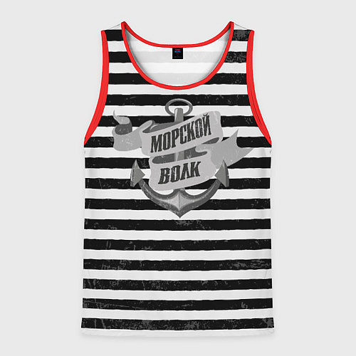 Мужская майка без рукавов Морской волк винтажный / 3D-Красный – фото 1