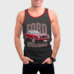 Майка-безрукавка мужская Автомашина Ford Mustang, цвет: 3D-красный — фото 2