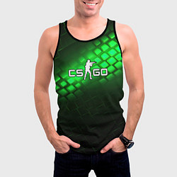 Майка-безрукавка мужская CSGO green light logo, цвет: 3D-черный — фото 2