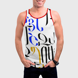 Майка-безрукавка мужская Армения моя Алфавит, цвет: 3D-красный — фото 2