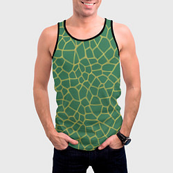 Майка-безрукавка мужская Зелёная текстура - нейросеть, цвет: 3D-черный — фото 2