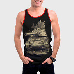 Майка-безрукавка мужская Русский танк т54, цвет: 3D-красный — фото 2