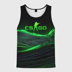 Майка-безрукавка мужская CSGO neon green logo, цвет: 3D-черный