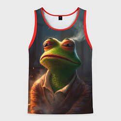 Майка-безрукавка мужская Frog Pepe, цвет: 3D-красный