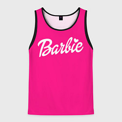 Майка-безрукавка мужская Барби розовая, цвет: 3D-черный