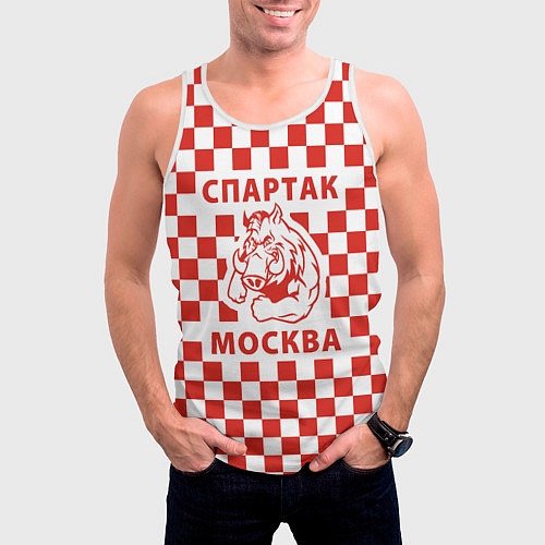 Мужская майка без рукавов Боевой кабан / 3D-Белый – фото 3