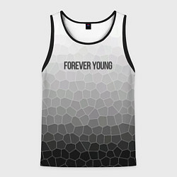 Майка-безрукавка мужская Forever young, цвет: 3D-черный