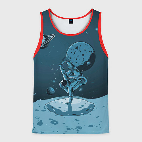 Мужская майка без рукавов Космический брейк / 3D-Красный – фото 1