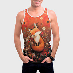 Майка-безрукавка мужская Умилительный лисёнок, цвет: 3D-белый — фото 2