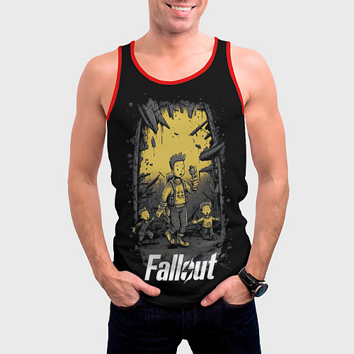 Мужская майка без рукавов Fallout boys / 3D-Красный – фото 3