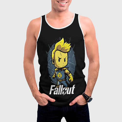 Мужская майка без рукавов Fallout boy / 3D-Белый – фото 3