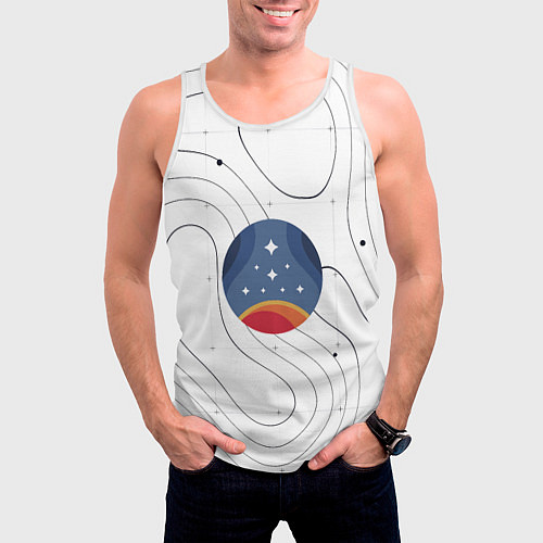 Мужская майка без рукавов Эмблема созвездия / 3D-Белый – фото 3