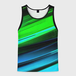 Майка-безрукавка мужская Зеленая абстракция, цвет: 3D-черный