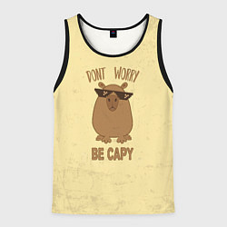 Майка-безрукавка мужская Dont worry, цвет: 3D-черный