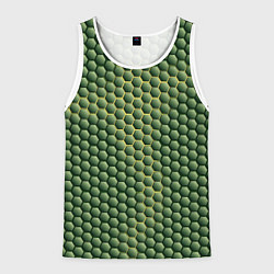 Майка-безрукавка мужская Зеленая чешуя, цвет: 3D-белый
