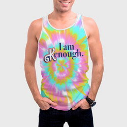 Майка-безрукавка мужская I am Kenough - retro tie-dye, цвет: 3D-белый — фото 2