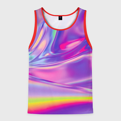 Мужская майка без рукавов Радужное северное сияние / 3D-Красный – фото 1