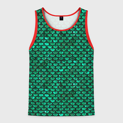 Мужская майка без рукавов Кожа изумрудного дракона / 3D-Красный – фото 1