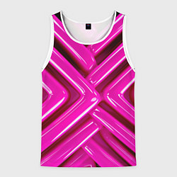 Майка-безрукавка мужская Розовые абстрактные трубочки, цвет: 3D-белый