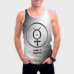 Майка-безрукавка мужская Marilyn Manson glitch на светлом фоне, цвет: 3D-белый — фото 2