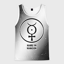 Майка-безрукавка мужская Marilyn Manson glitch на светлом фоне, цвет: 3D-белый
