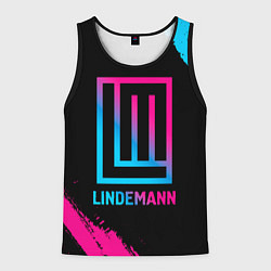 Майка-безрукавка мужская Lindemann - neon gradient, цвет: 3D-черный