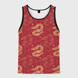 Майка-безрукавка мужская The chinese dragon pattern, цвет: 3D-черный