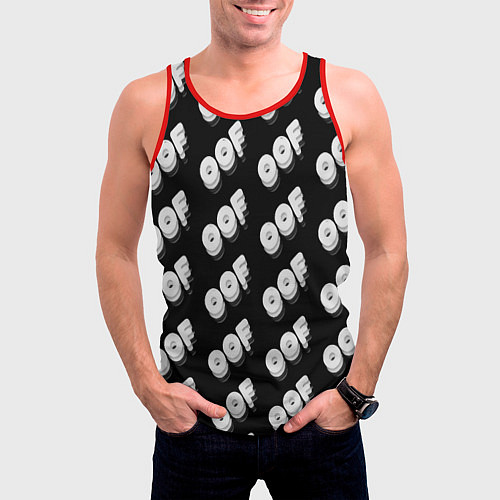 Мужская майка без рукавов Off выключение / 3D-Красный – фото 3